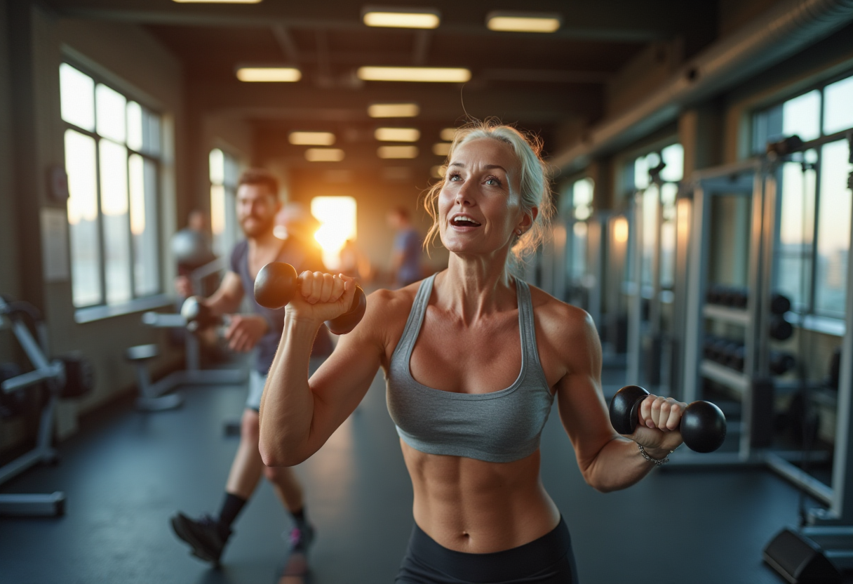 Старші люди використовують сучасні фітнес-технології